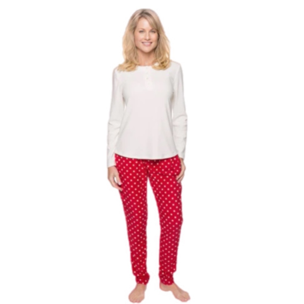 Noble Mount Womens Microfleece Lounge Set With Tapered Pants - Med